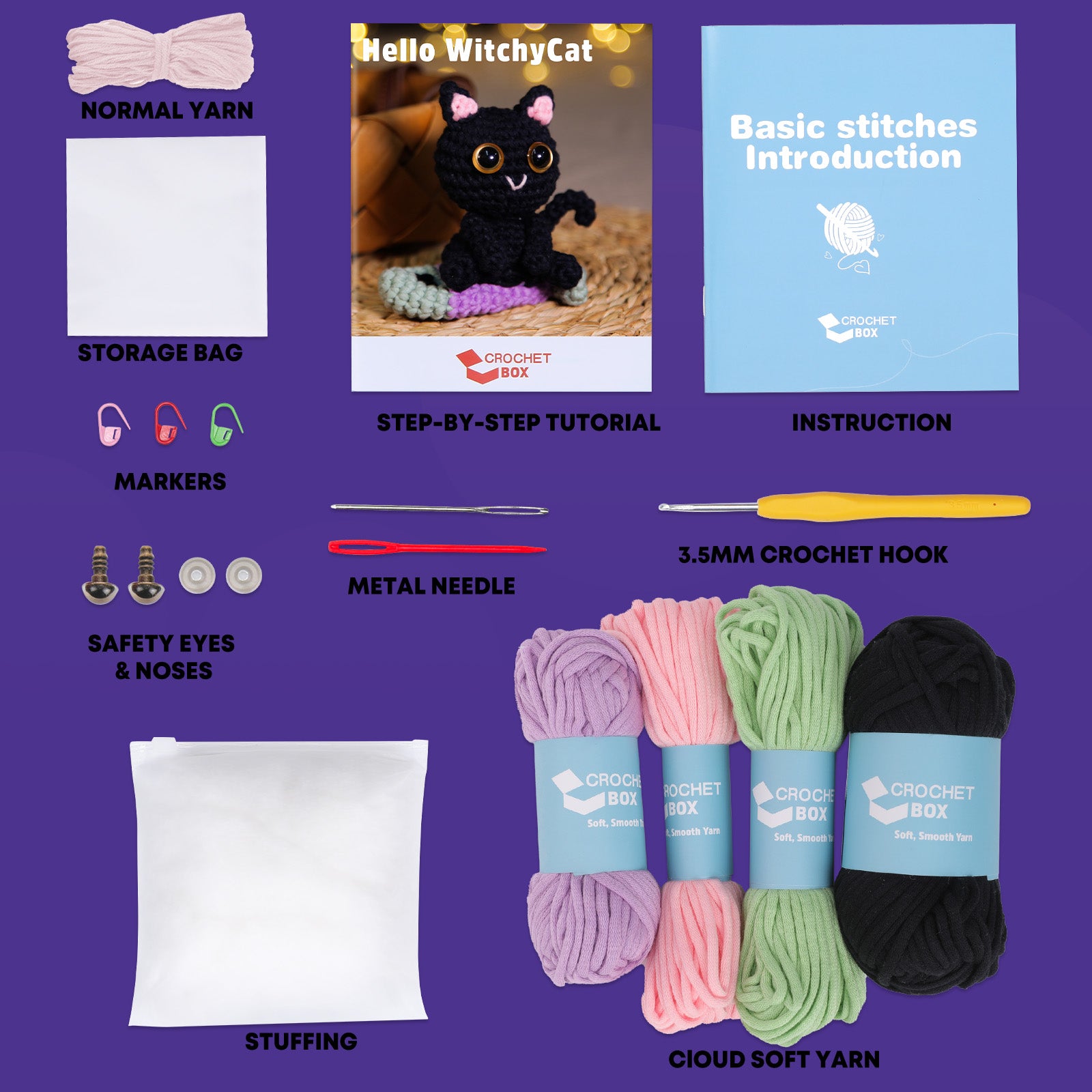 CROCHET BOX Complete Crochet Kit for Beginners —— WitchyCat