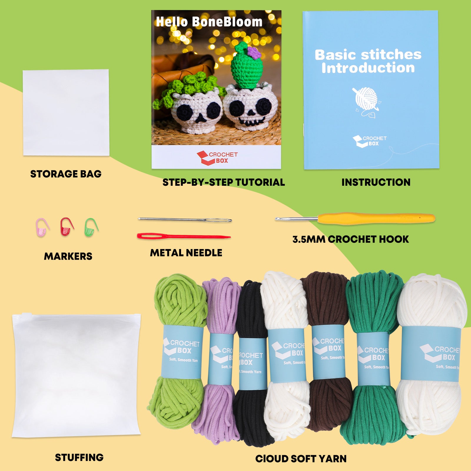 CROCHET BOX Complete Crochet Kit for Beginners ——BoneBloom