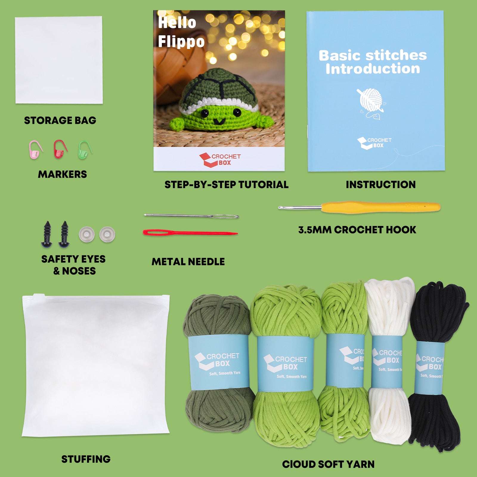 CROCHET BOX Complete Crochet Kit for Beginners ——Flippo