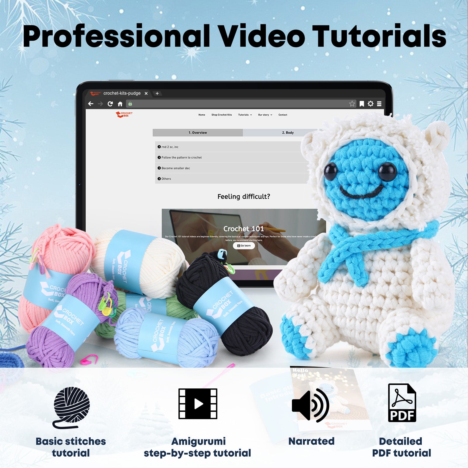 CROCHET BOX Complete Crochet Kit for Beginners ——Yeti