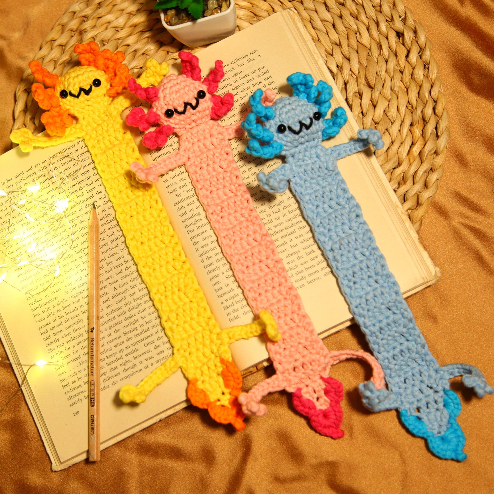 CROCHET BOX Complete Crochet Kit for Beginners ——Axolotl Bookmarks